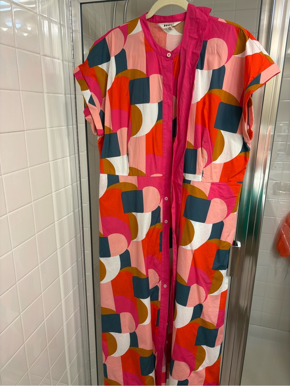 Boden Pink Multi Geometric Maxi Dress